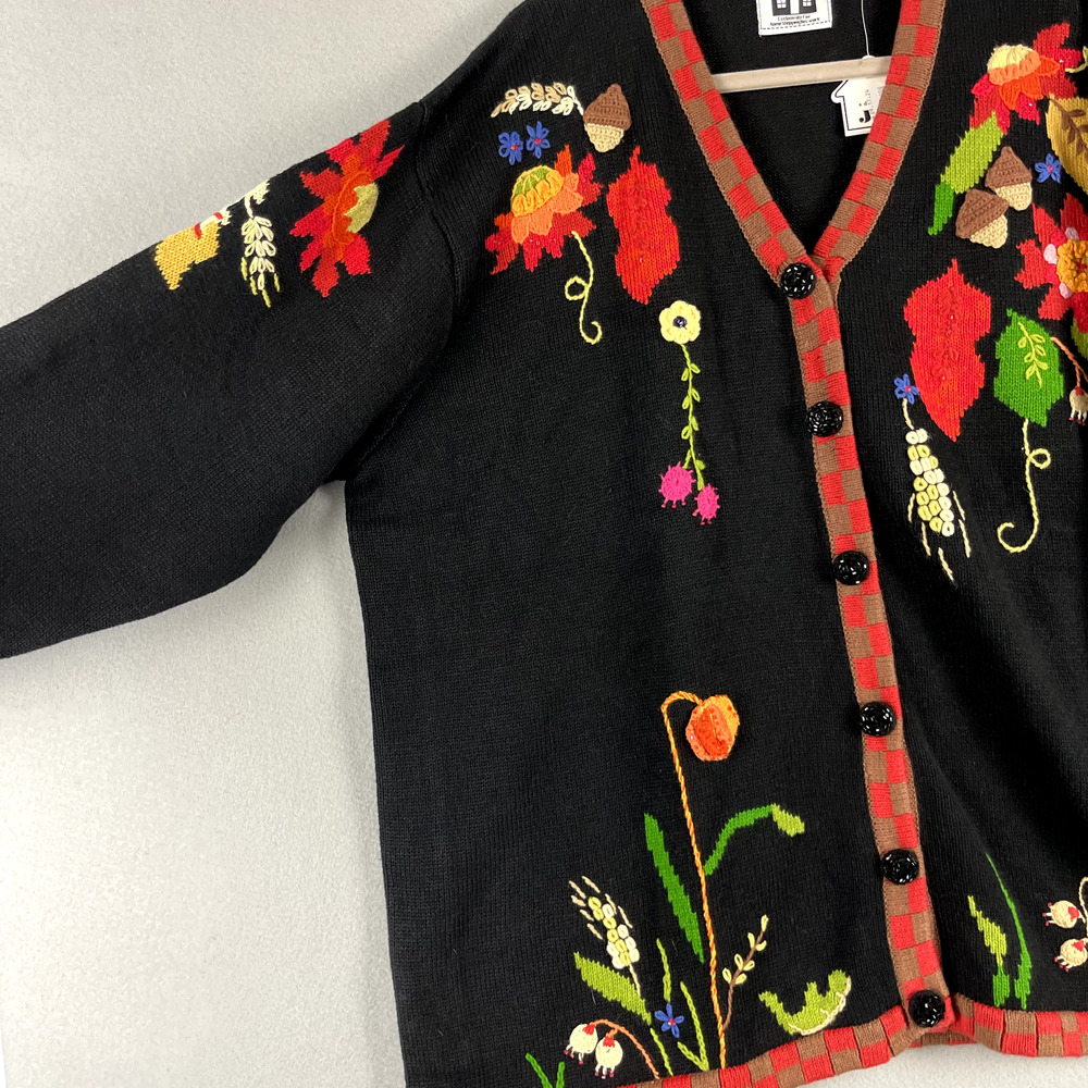 Vintage Storybook Knits Cardigan Sweater Womens 3X 3D Knit Grandmacore Retro NWT - Picture 4 of 16